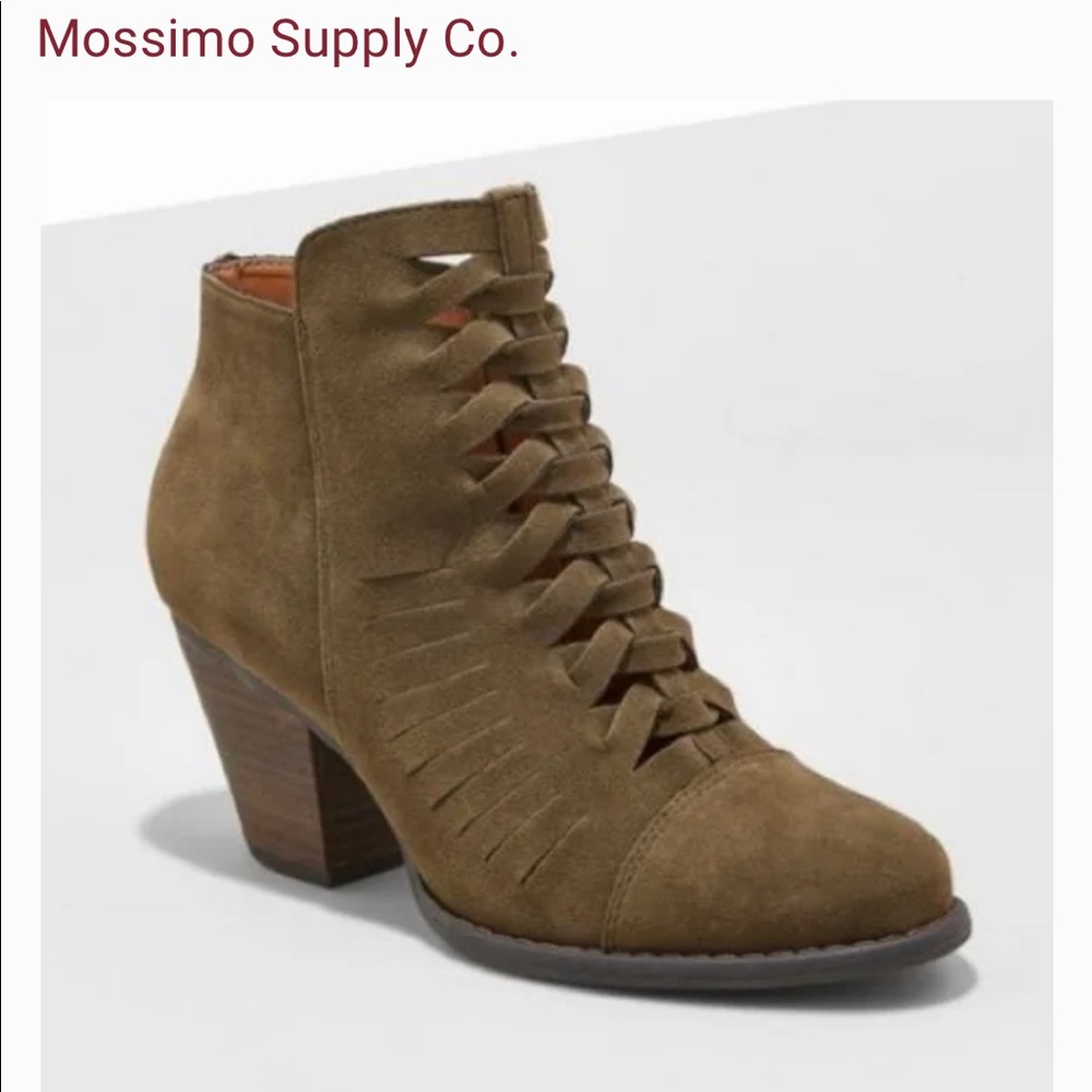 Mossimo olive green booties size 7.5